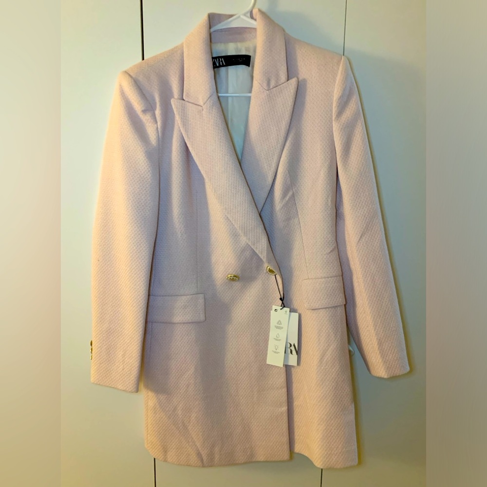 Zara off pink Women's Blazer Coat in Medium